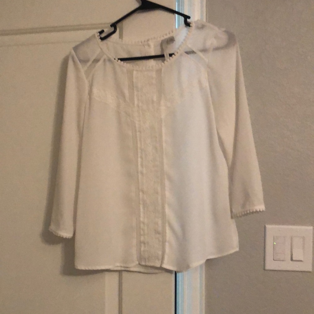 Women’s chiffon and lace top.